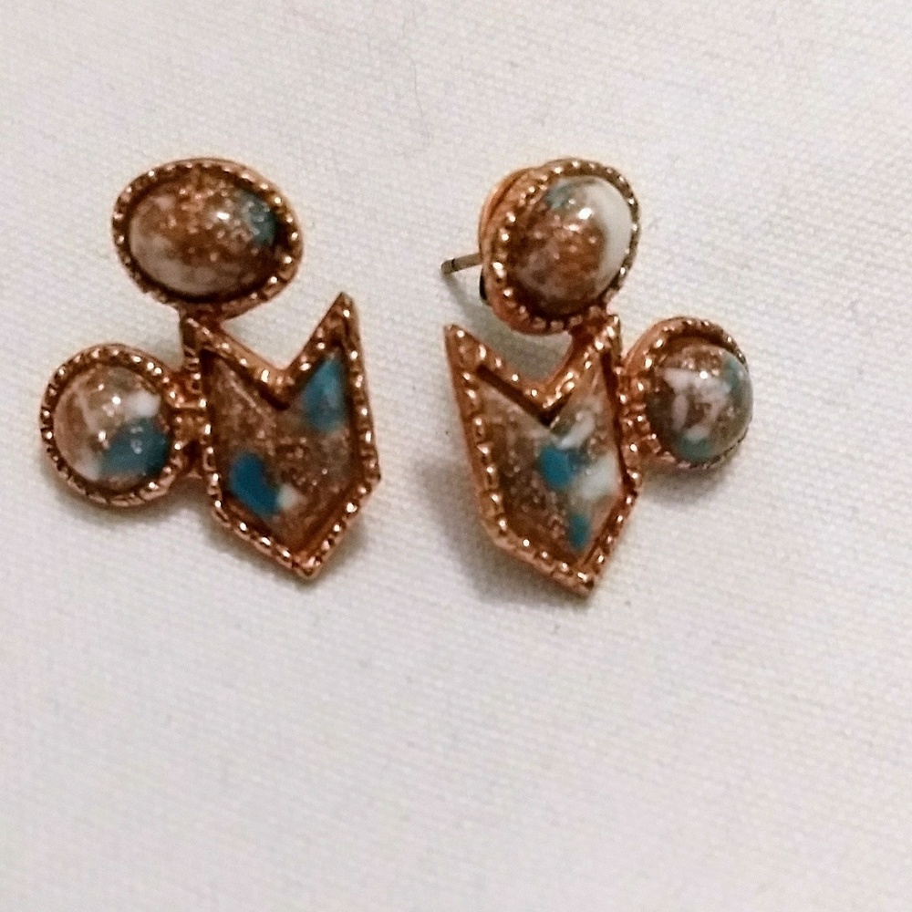 Vintage refurbished Santa fe style post earrings